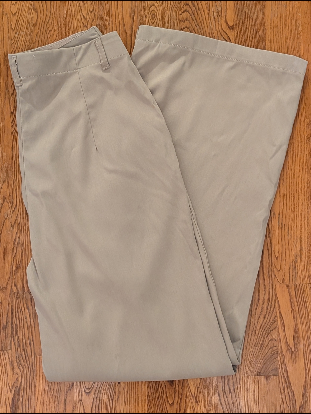 Max Studio Khaki Wide Leg Trousers Slacks Business Casual